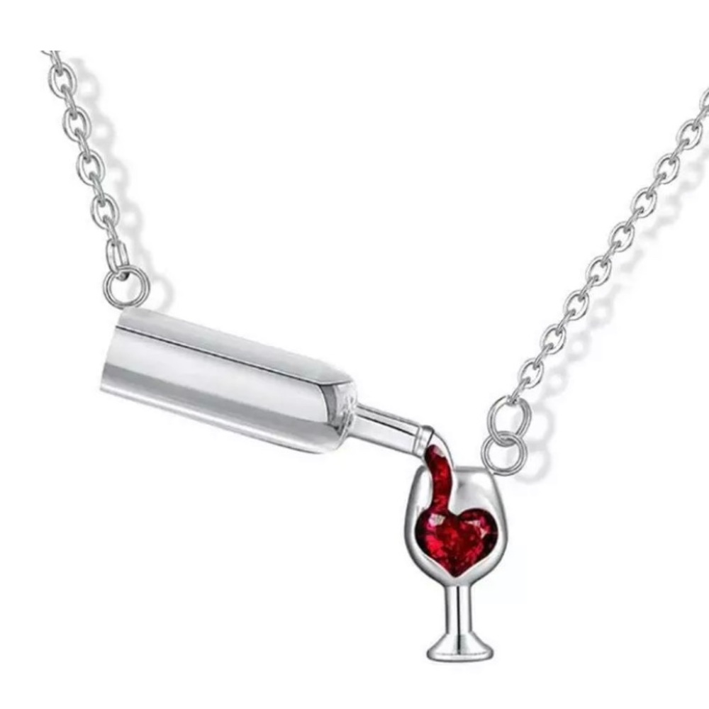 Women Gold Filled Wine Glass Necklace 21”